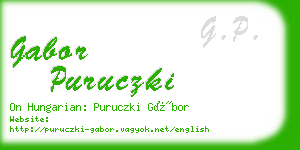 gabor puruczki business card